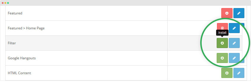 install and enable Cart  filter module